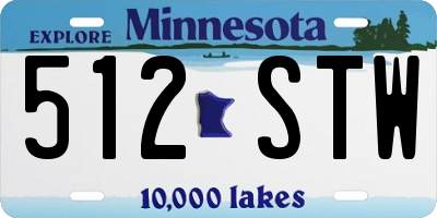 MN license plate 512STW