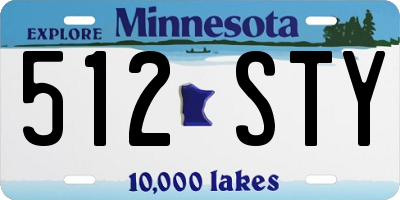 MN license plate 512STY