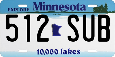 MN license plate 512SUB