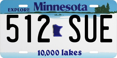 MN license plate 512SUE