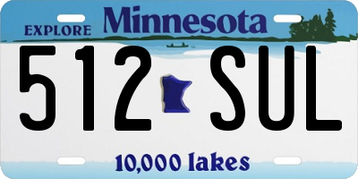 MN license plate 512SUL