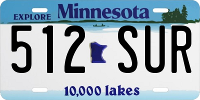 MN license plate 512SUR