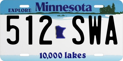 MN license plate 512SWA