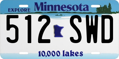 MN license plate 512SWD