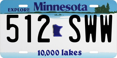 MN license plate 512SWW