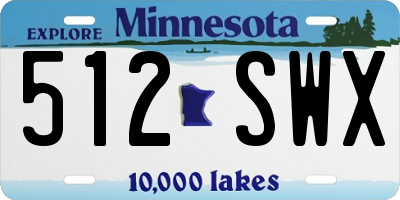 MN license plate 512SWX
