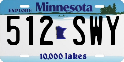 MN license plate 512SWY