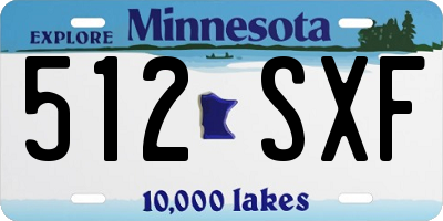 MN license plate 512SXF