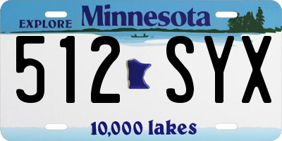 MN license plate 512SYX