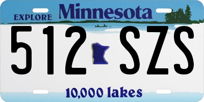MN license plate 512SZS