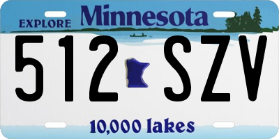 MN license plate 512SZV