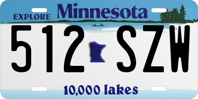 MN license plate 512SZW