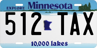 MN license plate 512TAX