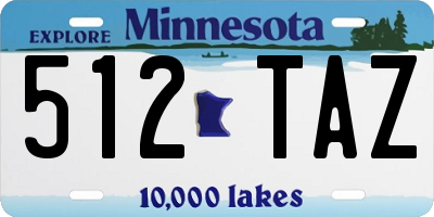MN license plate 512TAZ