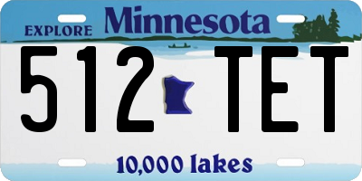 MN license plate 512TET