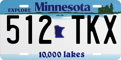 MN license plate 512TKX