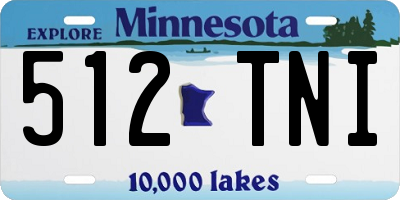 MN license plate 512TNI