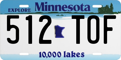 MN license plate 512TOF