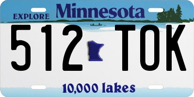 MN license plate 512TOK