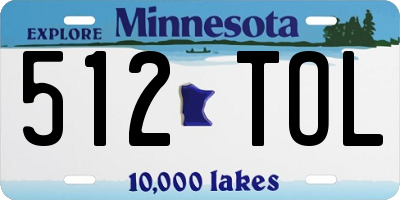 MN license plate 512TOL