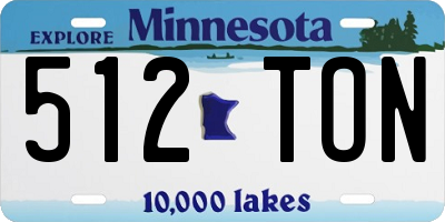 MN license plate 512TON