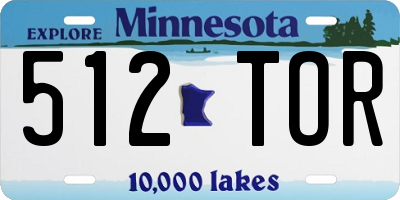 MN license plate 512TOR