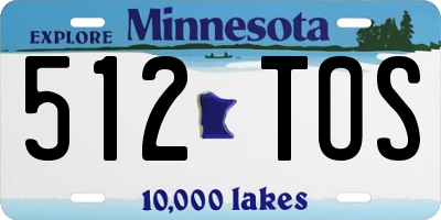 MN license plate 512TOS