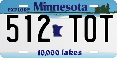 MN license plate 512TOT