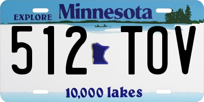 MN license plate 512TOV