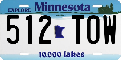 MN license plate 512TOW
