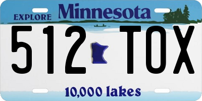 MN license plate 512TOX