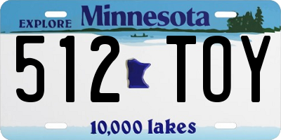 MN license plate 512TOY
