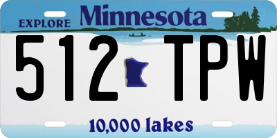 MN license plate 512TPW