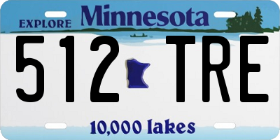 MN license plate 512TRE