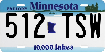 MN license plate 512TSW