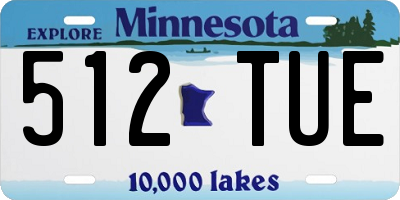 MN license plate 512TUE