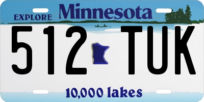 MN license plate 512TUK