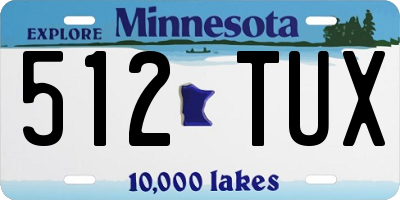 MN license plate 512TUX
