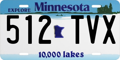 MN license plate 512TVX