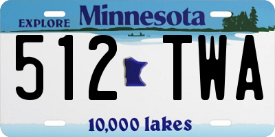 MN license plate 512TWA