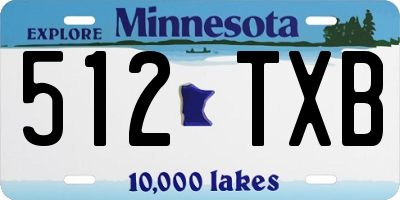 MN license plate 512TXB
