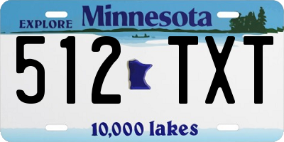 MN license plate 512TXT