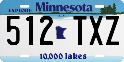 MN license plate 512TXZ