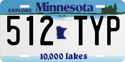 MN license plate 512TYP