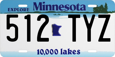 MN license plate 512TYZ