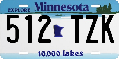 MN license plate 512TZK