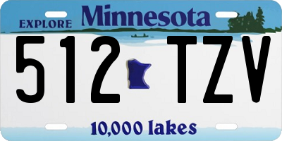 MN license plate 512TZV