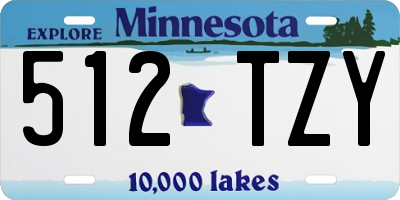 MN license plate 512TZY