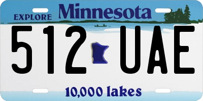 MN license plate 512UAE
