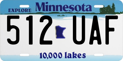 MN license plate 512UAF
